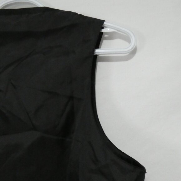 H&M | 36R | Black Button-Up Vest | Pockets | Back Belt Buckle - Picture 11 of 14